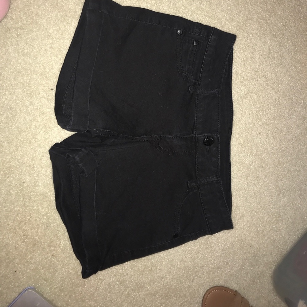 Stretchy Black Denim Shorts